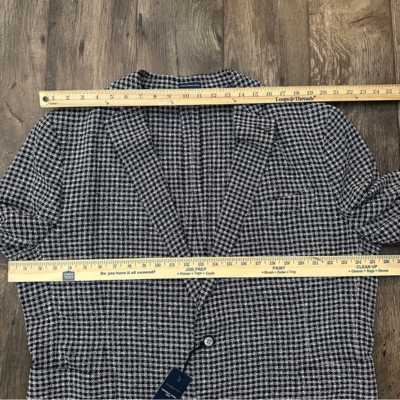 Stafford Classic Fit Sport Coat Blazer Jacket Sz 50R White Black With Navy Knit - Picture 6 of 10